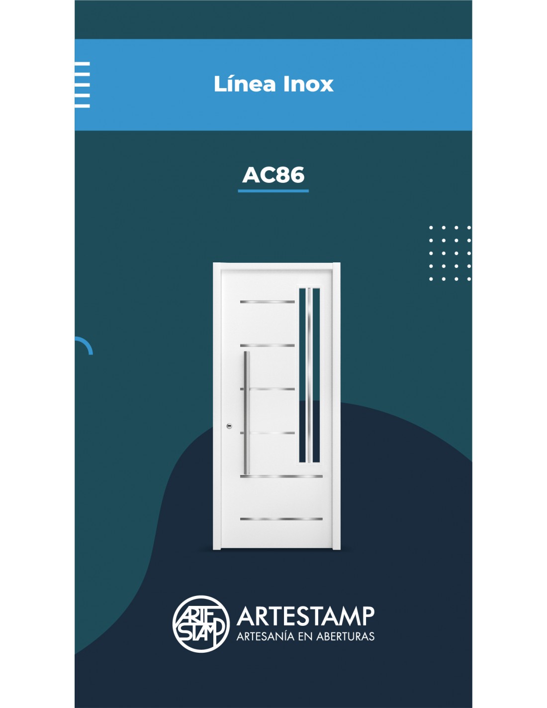 PUERTA LINEA INOX MOD AC86 0 90X2 00 COLOR BLANCO MD