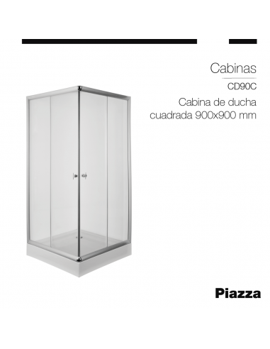 CABINA DE DUCHA CUADRADA 90X90 5MM Piazza