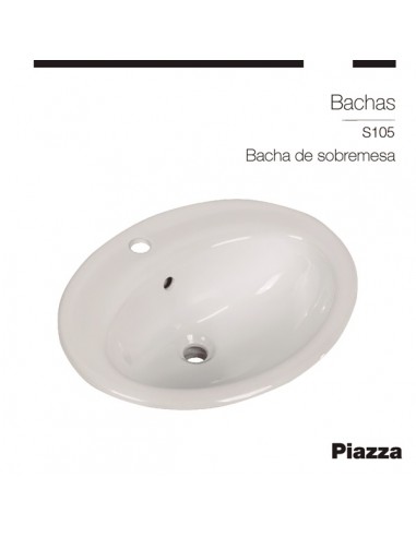 BACHA DE PORCELANA SOBREMESADA (46X38X18,5) Piazza