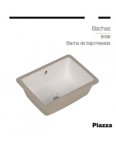 BACHA DE PORCELANA BAJOMESADA (40X30X18) Piazza