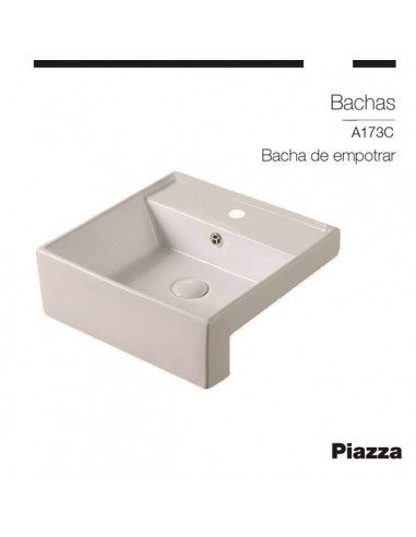 BACHA DE PORCELANA DE EMPOTRAR 410X410X150 MM