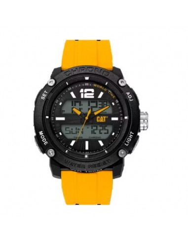 RELOJ PULSERA ANALOGICO DIGITAL NEGRO AMARILLO