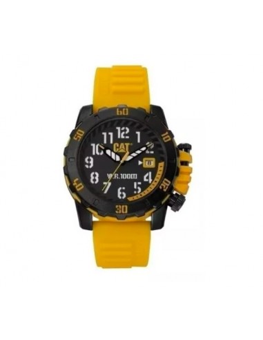 RELOJ PULSERA ANALOGICO NEGRO AMARILLO MALLA SILICONA RESISTENTE AL AG