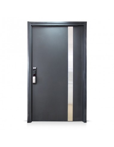 PUERTA PIVOT NEGRA 1,15 X 2,20 CON CERRADURA DIGITAL PHILIPS