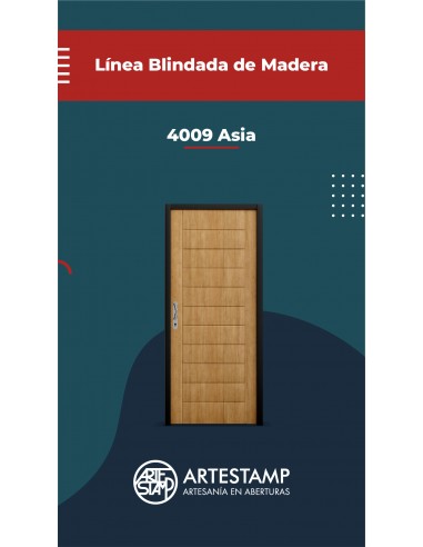 PUERTA LÍNEA BLINDADA MADERA MOD ASIA 4009-90X200 COLOR BLANCO MD