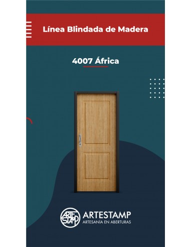 PUERTA LÍNEA BLINDADA MADERA MOD AFRICA 4007-90X200 COLOR BLANCO MD