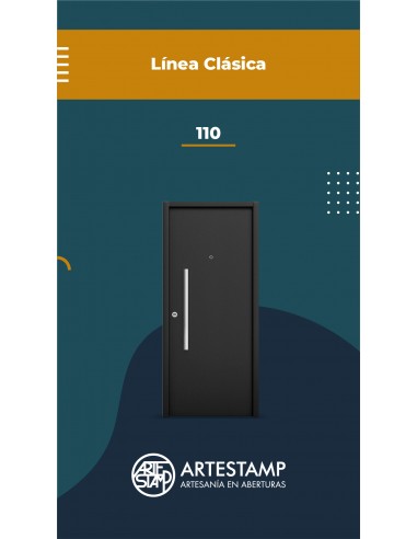 PUERTA LINEA CLASICA MOD 110-0,90X2,00 COLOR NEGRO MD