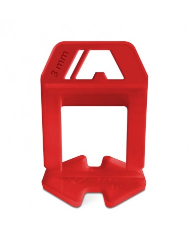 ESPACIADOR AUTONIVELANTE 3,0MM CLIP CON LOGO ROJO -PAQX150PCS