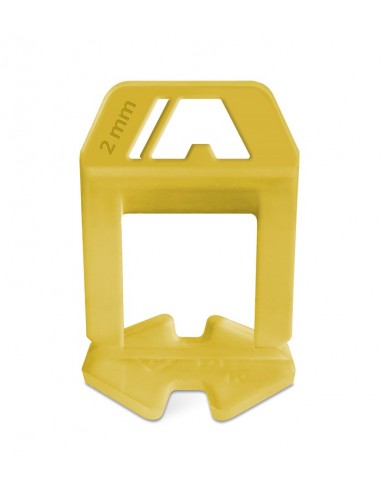 ESPACIADOR AUTONIVELANTE 2,0MM CLIP CON LOGO AMARILLO -PAQX150PCS